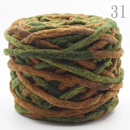 Factory wholesale 100g thick ice strip wool single-strand woven wool ball hook crochet slippers thread self-woven wool ball