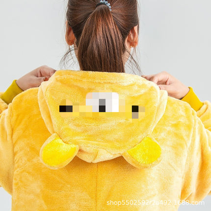 Mixed batch autumn and winter flannel cartoon one-piece pajamas home performance clothes toilet version adult home clothes pajamas