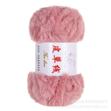 Nine-color bird thick fur line imitation fur fluff line long hair mink hat handmade scarf knitting diy wool ball
