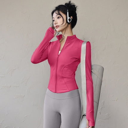 Sports Top Outerwear Yoga Jacket Women's Long-sleeved Tight Fitness Slimming fleece-lined plus size Yoga Clothes for Autumn and Winter