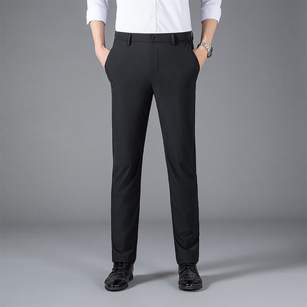 Nylon Straight-Leg Men's Casual Pants Spring and Autumn Men's Pants Ice Silk High-Elastic Business Dress Pants Summer Pants Men's High-Elastic Breathable