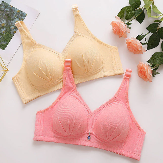 Cross-border plus size Full Cup Adjustable Mother Underwear Push-up Side Tight and Lift Top Top Tumei Back Non-rimped Bra
