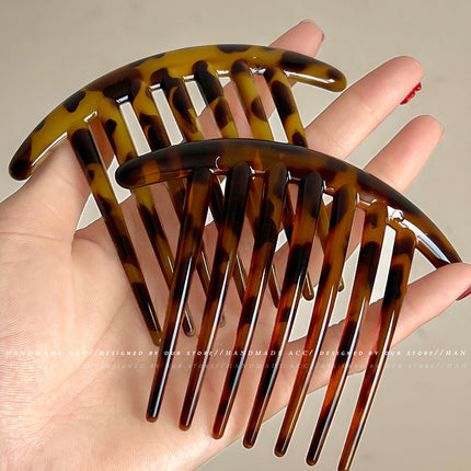 European and American Cross-border Foreign Trade High-end Leopard Hair Accessories All-match Hair Combs and Combs for Girls Simple and Fresh Hair Cards
