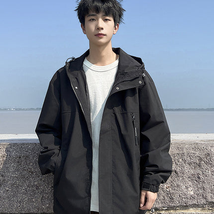 plus size Men's Windproof Waterproof Jacket Spring and Autumn Plus-sized high quality Jacket Korean Loose Casual Jacket
