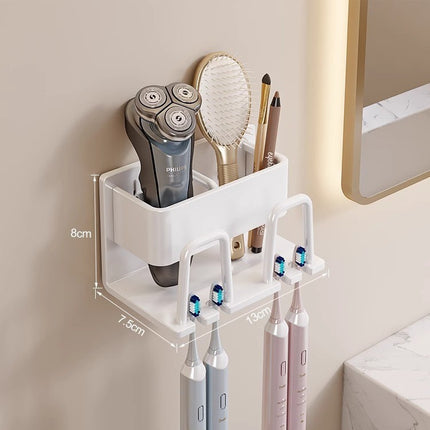 Toothbrush Storage Rack Non-Punch Brush Cup Mouthwash Cup Rack Wall-Mounted Bathroom Household Toothware Hanger