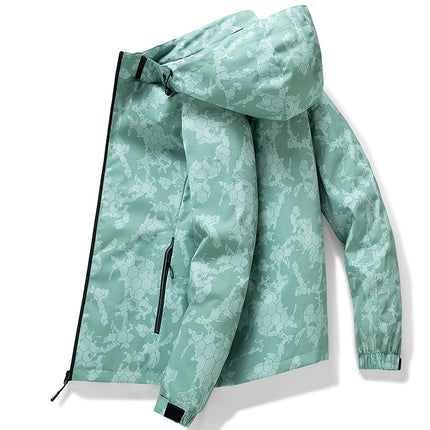 Winter Couple's Jacket, Outdoor Windproof and Waterproof Camouflage Jacket, Fleece-Lined and Thickened Cold-Proof Clothing, Removable Hood, Men's Clothing
