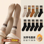Light tide warm [combination 5 black 5A] 10 pairs / [free size 35-40] foot thickening