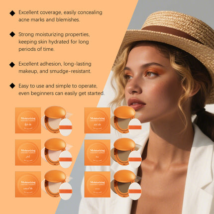 Cushion Foundation Full Coverage Glow Waterproof Long-Lasting Concealer Brightening Sunscreen Soft Korean Makeup Base Cosmetic