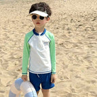 Long-sleeved green (including swimming cap) 6083 / 110 [recommended height 100-110cm]