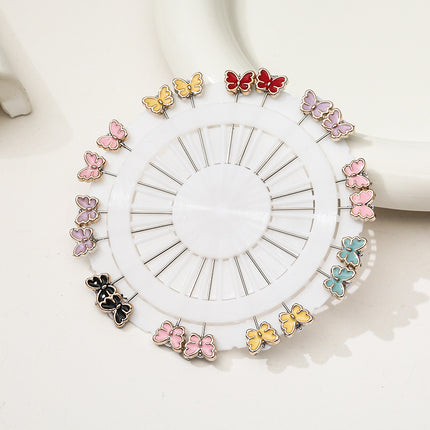 2024 new painting oil drop a variety of five-pointed star flower mini silk towel buckle pin yarn fixed artifact wholesale