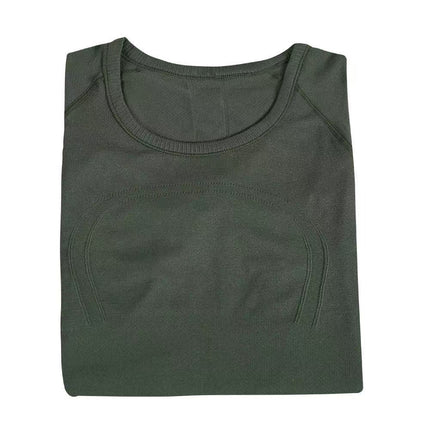 Luludarling Seamless Yoga Short-Sleeved Swiftly Slimming Look All-In-One Breathable Sports Fitness Base Layer
