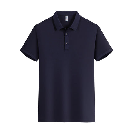High-Quality Ice Silk Short-Sleeved Polo Shirt with Custom Printed Logo, Summer Breathable Lapel Quick-Drying Work Clothes, Work Clothes Printing