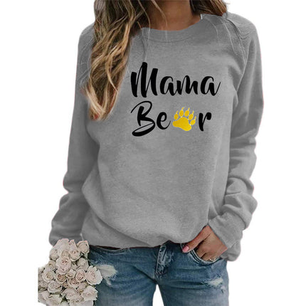 Ebay/wish AliExpress Amazon cross-border mama dog feet printed crew neck vests Europe and the United States autumn and winter leisure