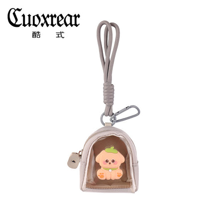 Original Cute Patch Transparent Coin Purse Headset Mini Storage Bag Keychain Going Out Small Schoolbag Pendant