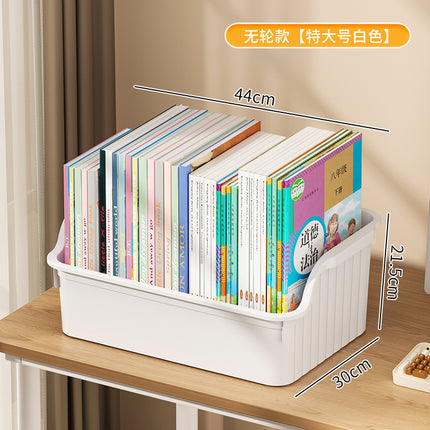Book Storage Box with Pulley Student Dormitory Desk Schoolbag Storage Box Desktop Storage Basket Sorting Classroom Book Box