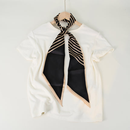 2025 European and American-style Beveled Silk Scarf Cross-border Silk Cashew Dot Long High-end Ribbon Scarf Women's Belt