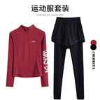 (clearance price) red two-piece set (black pants) - grab it while you can! / S