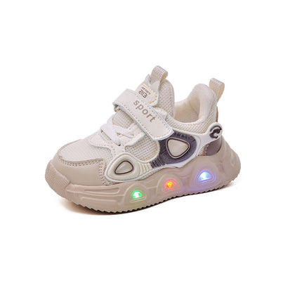 2025 Spring and Summer Double Net Shoes with Light-up Light-up Light-up Shoes for Boys 1-3-5 Years Old Running Shoes Baby Toddler Shoes for Girls