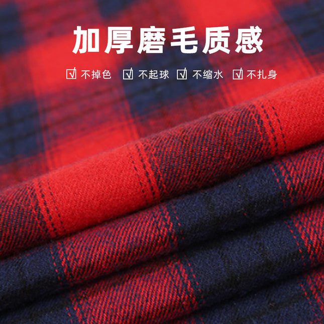 2026 Spring Cross-Border Trade American Retro Flannel Men's Long-Sleeve Brushed Plaid Shirt Men's Cool Jacket