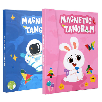 Colorful Wooden Magnetic Tangram Teaching Aids Kidsren's Educational Early Education Toys Development Puzzles Magnetic Puzzle Fun