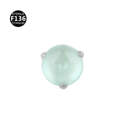 F136 titanium alloy 3.5mm natural stone 0.9 tooth puncture jewelry internal thread lip nail earring factory in stock wholesale