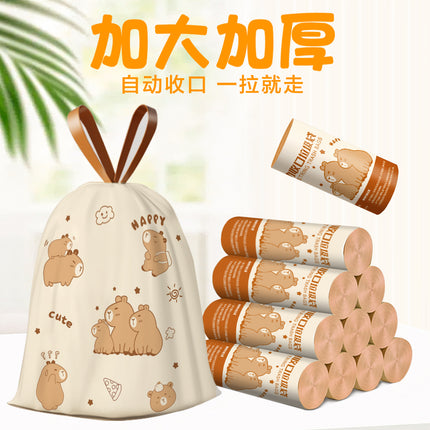 Drawstring Garbage Bag Household Thickened Portable Point Break Kitchen Cleaning Bag Large Size Cartoon Printed Plastic Bag in stock