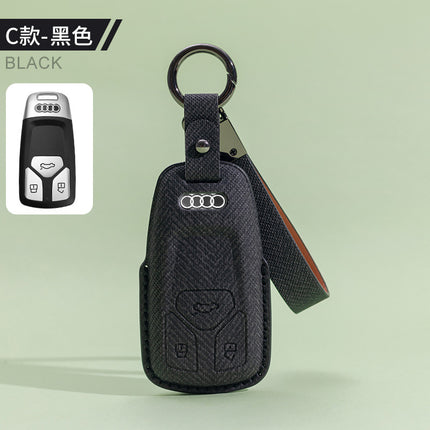Suitable for Audi A6L Key Cover A8 Male A4L Male A7A3 Female Q3 Car Q5L Cowhide Q8 Shell Q7 Buckle Q2L Special Buckle