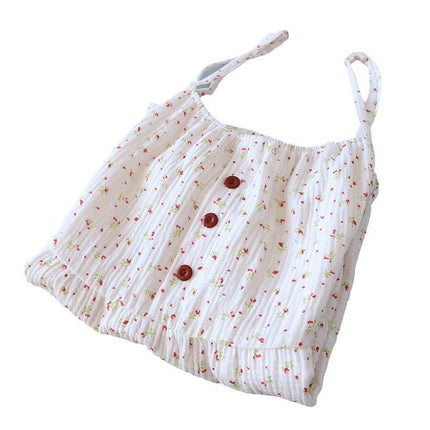 Spring and Summer Crepe Nightgown Women's Cotton Cozy Sweat-Absorbing Home Dress Slip Skirt Nightgown New Loose Long Dress