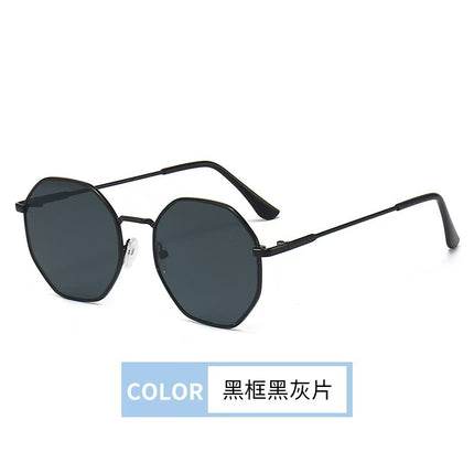 Fashion Retro Full-Frame Sunglasses Metal Frame Trendy Sunglasses for Men and Women Travel Street Photography Sunshade Glasses