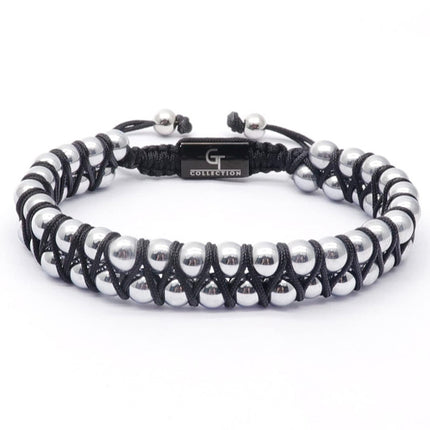 Double-layer frosted stone bracelet natural tiger eye stone double-row beaded woven bracelet can be customized DIY lettering bracelet