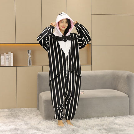 Spring, Autumn and Winter New Cartoon One-Piece Flannel Home Clothes That Can Be Worn Outside, Men's and Women's Same Style Pajamas, Casual Style for Toilet
