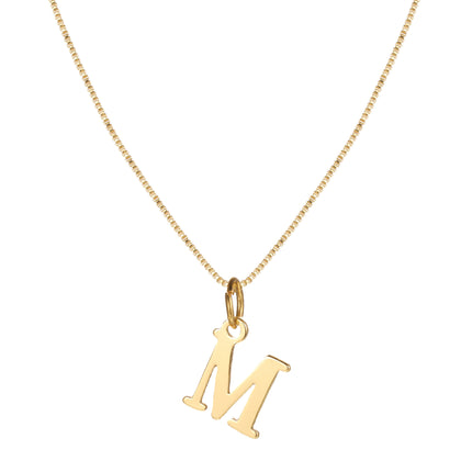 Cross-border Amazon Hot Sale Simple Stainless Steel Letter Pendant Necklace Women Alloy Box Chain 26 Letter Clavicle Chain