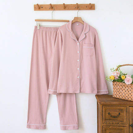 Pure Cotton Brushed Couple Pajamas for Men, Spring, Autumn and Winter Warm Long-Sleeved Women's Home Suits, Loose Cotton, Can Be Worn Outside