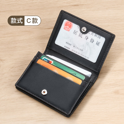Genuine Leather Business Card Bag Card Bag Napa Top Layer Cowhide Plain Business Card Holder Men's Embossable LOGO Soft Face