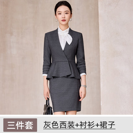 Business Attire, Goddess Style, Long-Sleeved Beauty Salon Front Desk, Fashion Hotel Manager, Sales Department, Jewelry Store Work Clothes