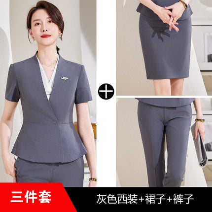 Formal wear women's business wear suit suit skirt business reception sales department work clothes Hotel hotel front desk work clothes