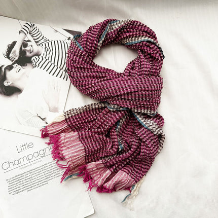 Foreign trade surplus goods clearance pick up multi-style cotton and linen scarf women's scarves literary retro long shawl scarf women
