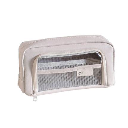 Transparent pencil case ins Japanese large capacity junior high school boys and girls simple high-looking pencil case Office pencil case