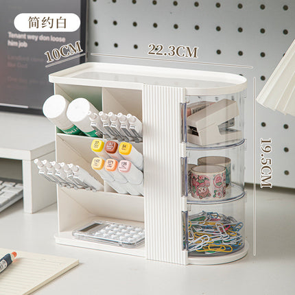 Makeup Brush Storage Box, Dressing Table, Large-Capacity Desktop, High-Looking Brush Pen Holder, Eye Shadow Brush, Eyebrow Pencil, Lipstick Shelf