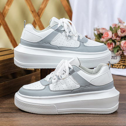 Korean-style Trendy New Thick-soled Fashionable Board Shoes Lace-up Casual sneaker Soft-soled Comfortable Outdoor Couple's Trendy Shoes
