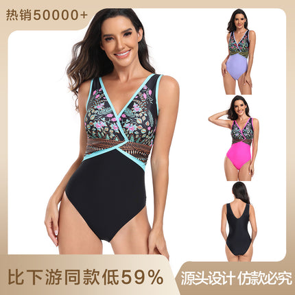 2024 One-Piece Swimsuit for Women, European and American Style, Sexy Bikini Swimwear, Beach Dress Cover-Up Set, in Stock Wholesale One-Piece
