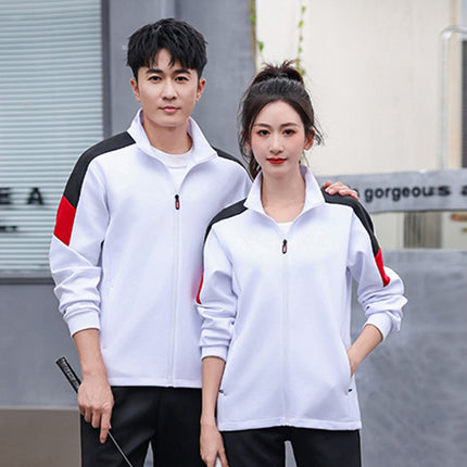 Spring and Autumn New Long-Sleeved Sweatshirt Jacket Student Class Uniform Sports Suit Couple Sportswear Sports Training Competition Uniform