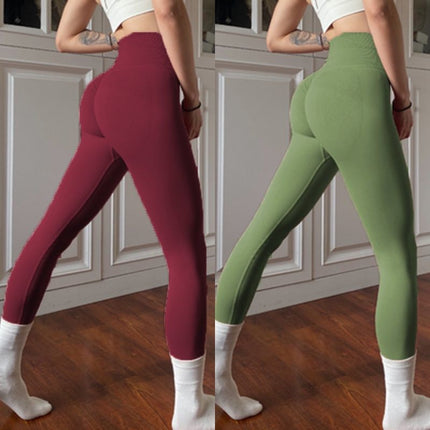 Popular High-Waisted Butt-Lifting Fitness Leggings for Women, High Elasticity, Quick-Dry, Tight-Fitting, Cropped Peach Yoga Pants