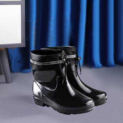 High-Top Men's Rain Boots for Foreign Trade, Thickened Long Rain Boots, Waterproof Outdoor Extra-High Non-Slip Fleece-Lined Warm Water Shoes