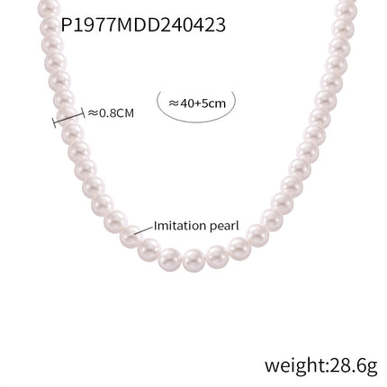 Korean fashion round high-gloss beaded necklace women's casual colorful round beads niche simple necklace jewelry wholesale