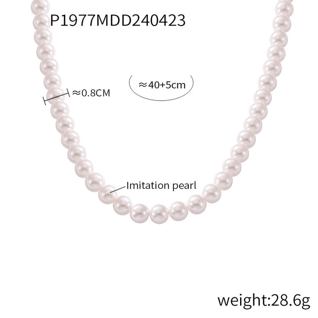 Korean fashion round high-gloss beaded necklace women's casual colorful round beads niche simple necklace jewelry wholesale