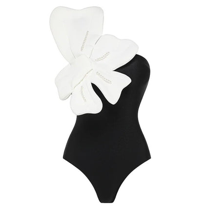 2025 new European and American beach holiday 3D butterfly decoration Amazon AliExpress one-piece swimsuit women cross-border explosions