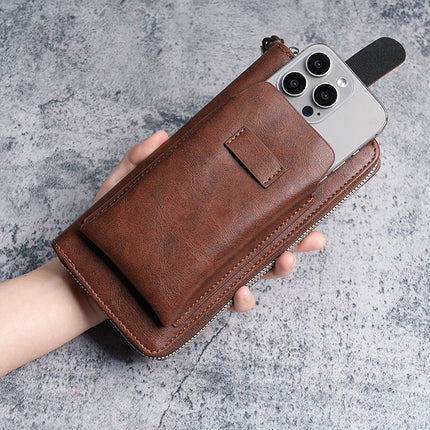 Men's Wallet Long New Leather Wallet Multi-Card Slot Wallet Two-In-One Men's Business Zipper Multi-Function Mobile Phone Bag Original