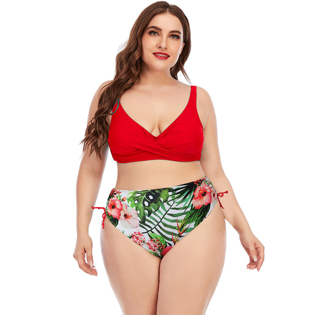 2021 European and American split swimsuit split two-piece swimsuit women's large size swimsuit manufacturers spot supply