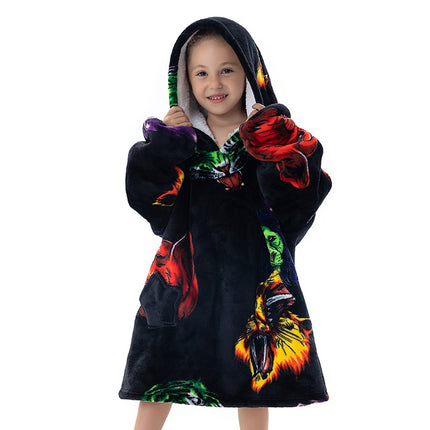 New composite winter clothes home pajamas lazy TV blanket baby flannel oversized super thick lambswool cartoon